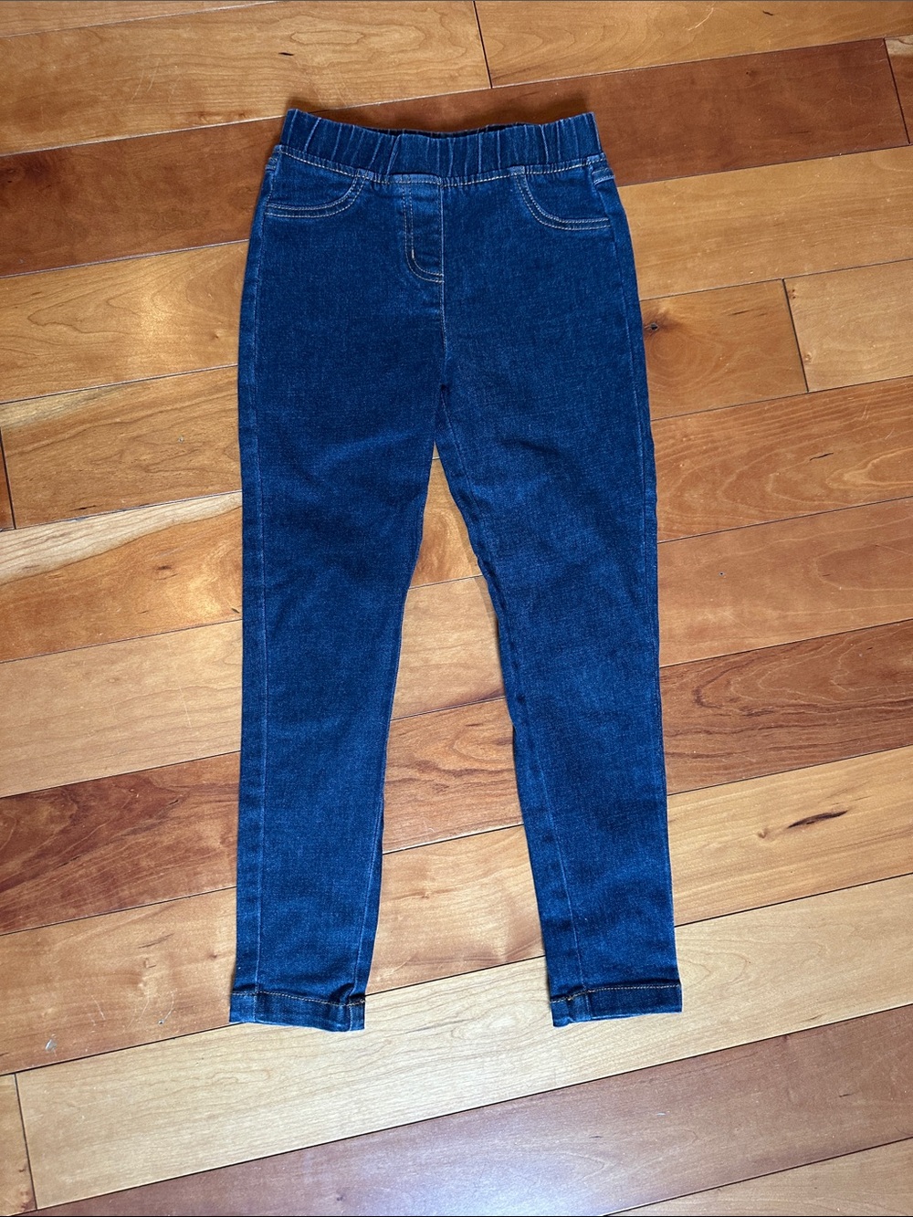 Hanna Andersson Girls Dark Blue Stretch Denim Leggings